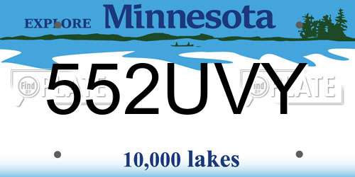 552UVY Minnesota License Plate