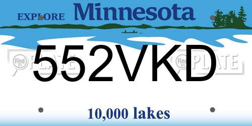 552VKD Minnesota License Plate
