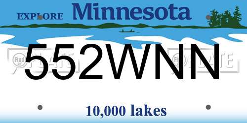 552WNN Minnesota License Plate