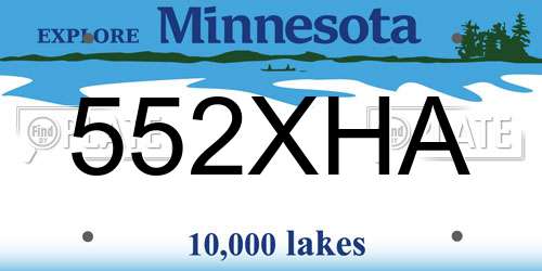 552XHA Minnesota License Plate
