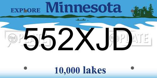 552XJD Minnesota License Plate