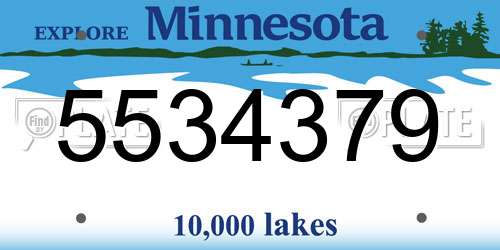 5534379 Minnesota License Plate