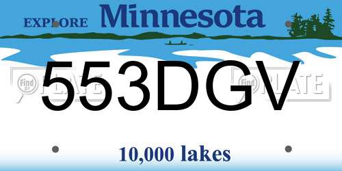 553DGV Minnesota License Plate