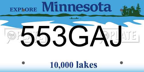 553GAJ Minnesota License Plate
