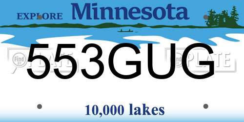553GUG Minnesota License Plate