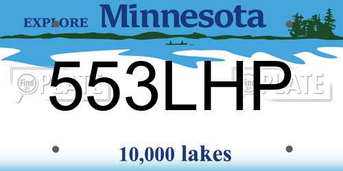553LHP Minnesota License Plate