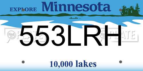553LRH Minnesota License Plate
