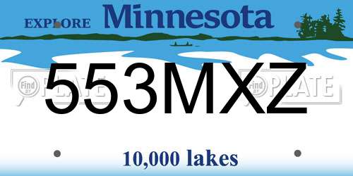 553MXZ Minnesota License Plate