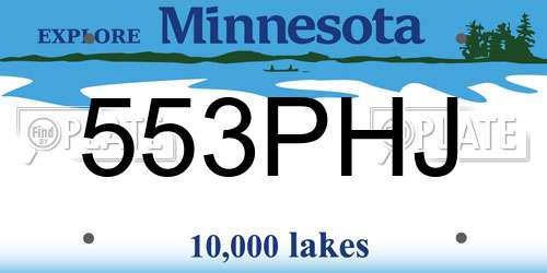 553PHJ Minnesota License Plate