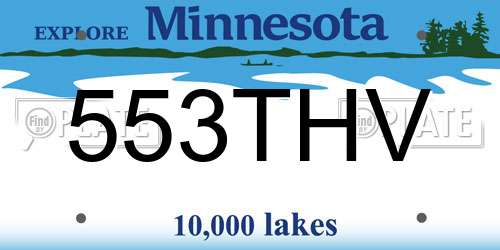 553THV Minnesota License Plate