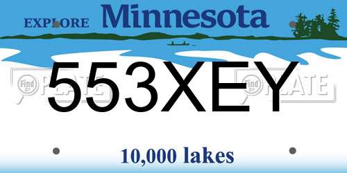 553XEY Minnesota License Plate
