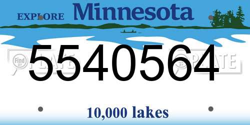 5540564 Minnesota License Plate