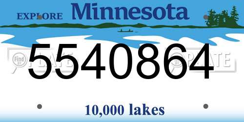 5540864 Minnesota License Plate