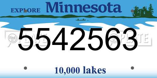 5542563 Minnesota License Plate