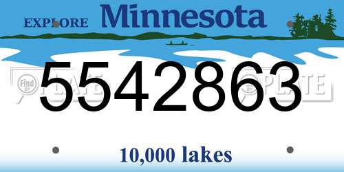 5542863 Minnesota License Plate