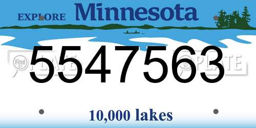 5547563 Minnesota License Plate