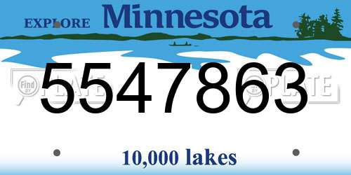 5547863 Minnesota License Plate