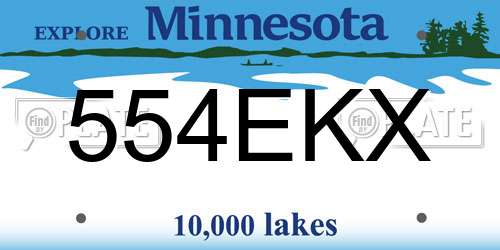 554EKX Minnesota License Plate
