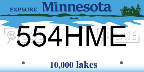 554HME Minnesota License Plate