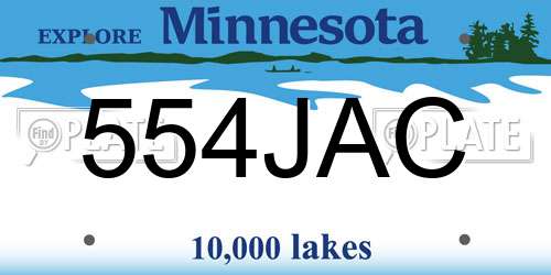 554JAC Minnesota License Plate