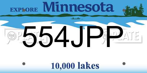 554JPP Minnesota License Plate