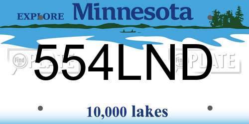 554LND Minnesota License Plate