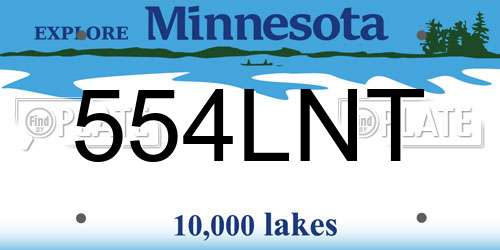 554LNT Minnesota License Plate