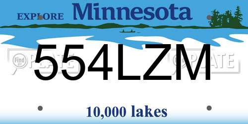 554LZM Minnesota License Plate