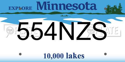 554NZS Minnesota License Plate