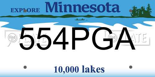554PGA Minnesota License Plate