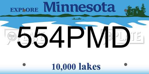 554PMD Minnesota License Plate