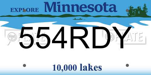 554RDY Minnesota License Plate