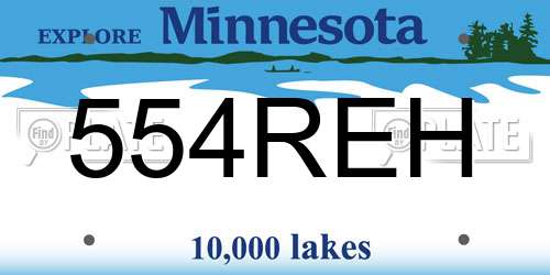 554REH Minnesota License Plate