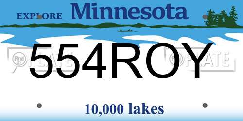 554ROY Minnesota License Plate