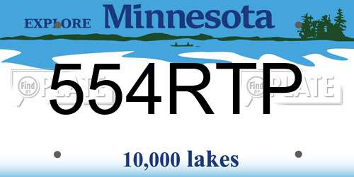 554RTP Minnesota License Plate