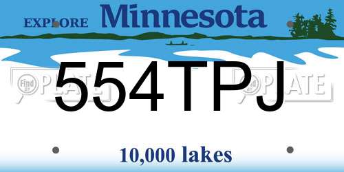 554TPJ Minnesota License Plate