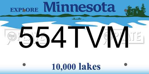 554TVM Minnesota License Plate