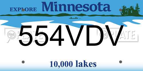 554VDV Minnesota License Plate