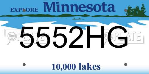 5552HG Minnesota License Plate