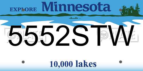 5552STW Minnesota License Plate