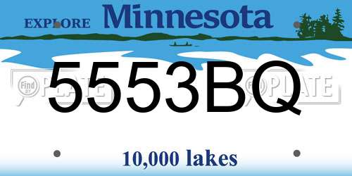 5553BQ Minnesota License Plate
