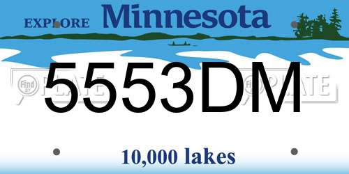 5553DM Minnesota License Plate