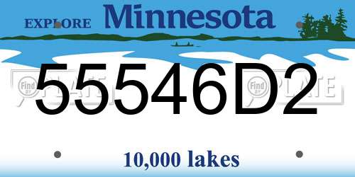 55546D2 Minnesota License Plate