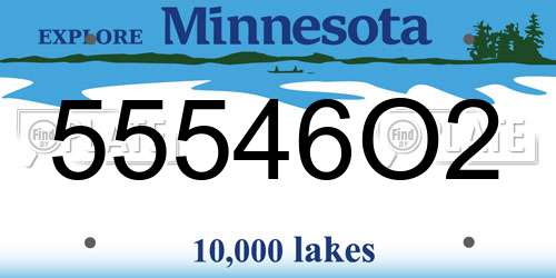 55546O2 Minnesota License Plate