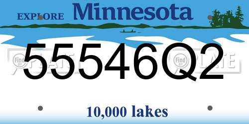 55546Q2 Minnesota License Plate