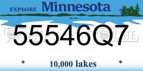 55546Q7 Minnesota License Plate