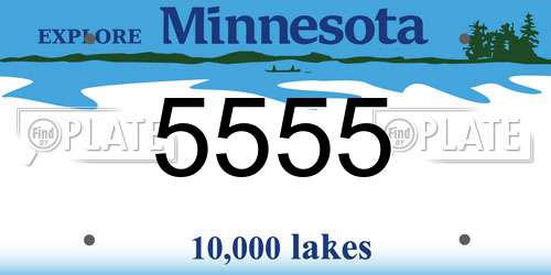 5555 Minnesota License Plate