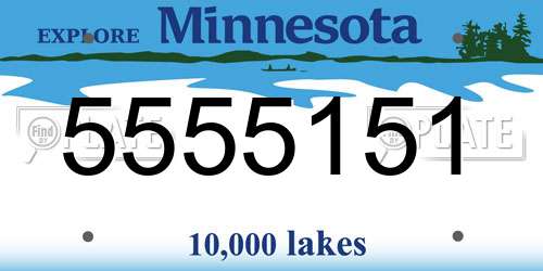 5555151 Minnesota License Plate