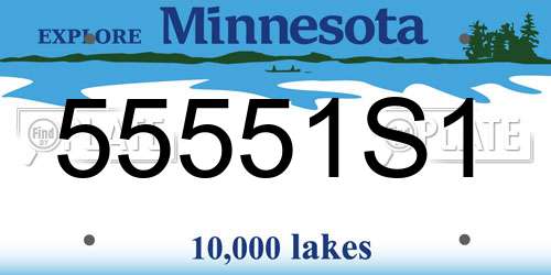 55551S1 Minnesota License Plate
