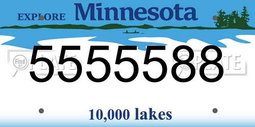 5555588 Minnesota License Plate